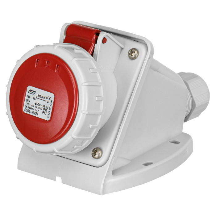 Розетка настінна IDE MUNDIAL 2P+E 16A 380–415V IP66-67
