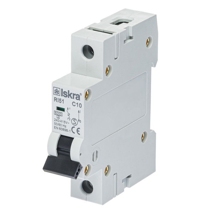 Модульний автоматичний вимикач ISKRA RI51 1P C10A 6кА - 786091101000
