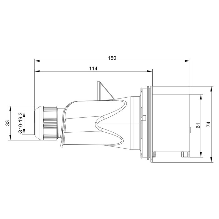 Вилка кабельна IDE MUNDIAL 3P+N+E 16 А 200/346–240/415 В IP44 - 03103