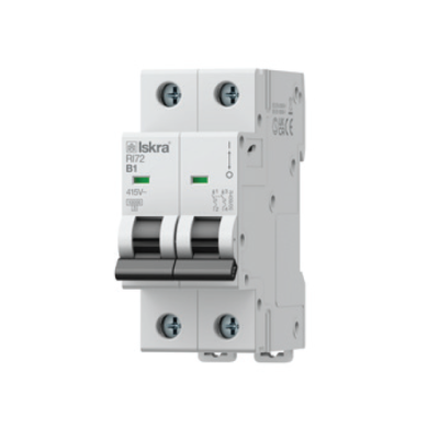 Модульний автоматичний вимикач ISKRA RI72 2P B20A 10кА