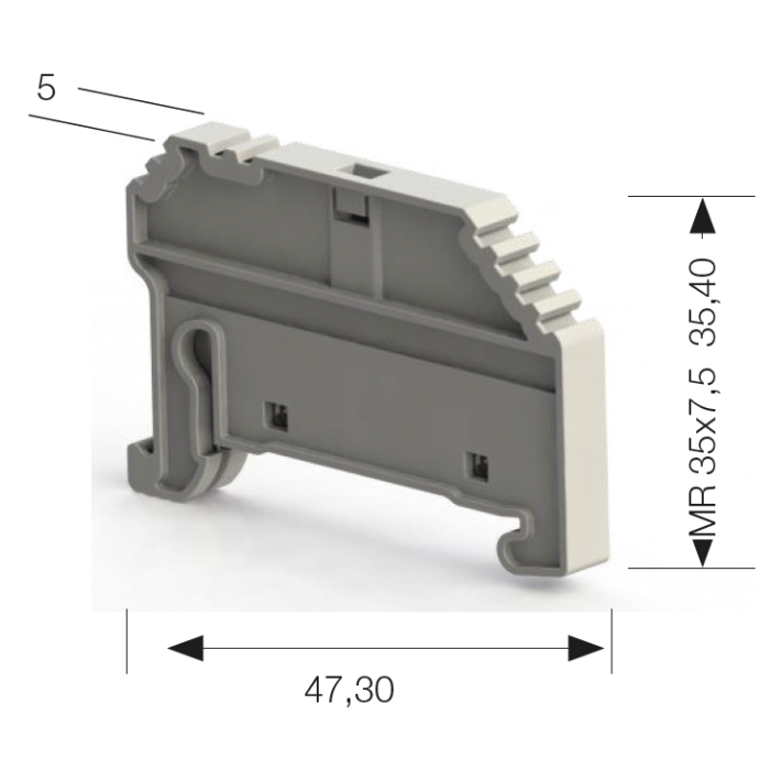 Кінцевий тримач Klemsan KD 8 Сірий - 0.0.0.4.95229RP