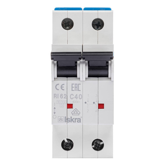 Модульний автоматичний вимикач ISKRA RI62 2P C40A 10кА - 786100156000