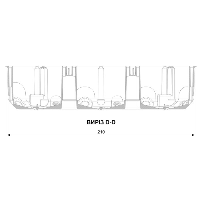 D70/3K установча коробка (підрозетник) Domos 3-70 мм з гвинтами