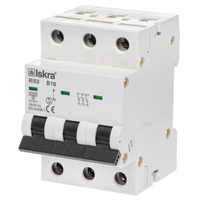 Модульний автоматичний вимикач ISKRA RI53 3P B6A 6кА