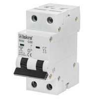 Модульний автоматичний вимикач ISKRA RI52 2P C20A 6kA