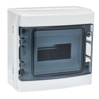 CDN8PT/RR Корпус розподільчий (ABS-пластик) ECOLOGY,1x8 модулів 231x238x118, IP65, з шинами N і PE