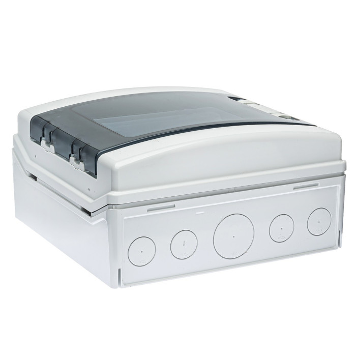 CDN8PT/RR Корпус розподільчий (ABS-пластик) ECOLOGY,1x8 модулів 231x238x118, IP65, з шинами N і PE