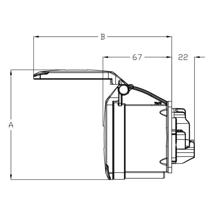 Розетка вбудована пряма IDE MUNDIAL 2P+E 32A 380–415V IP44