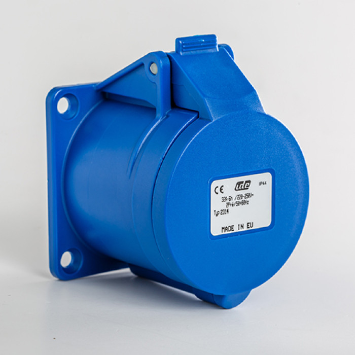 Розетка вбудована пряма IDE MUNDIAL 2P+E 32 А 380–415 В IP44 - 03314