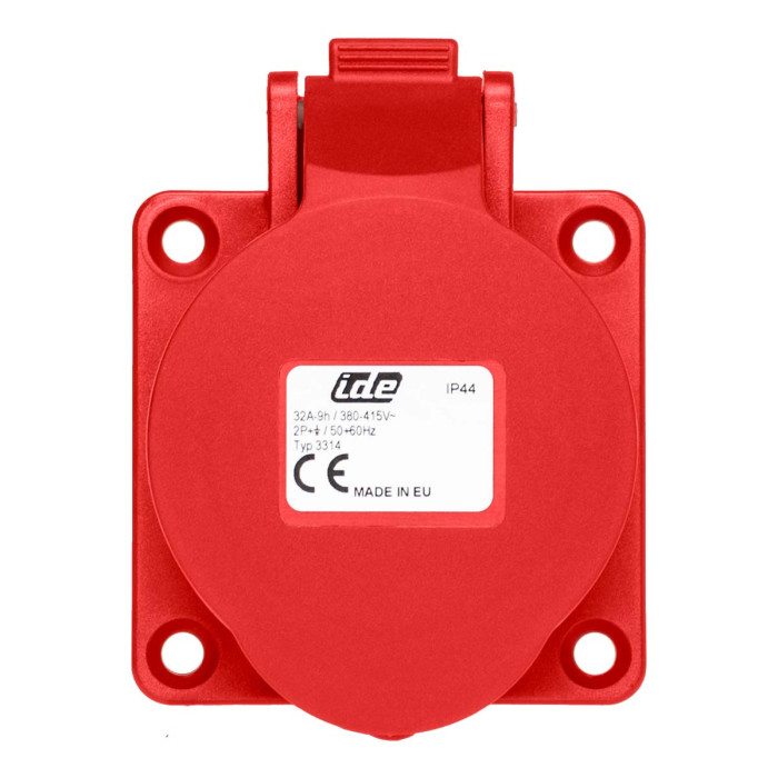 Розетка вбудована пряма IDE MUNDIAL 2P+E 32A 380–415V IP44