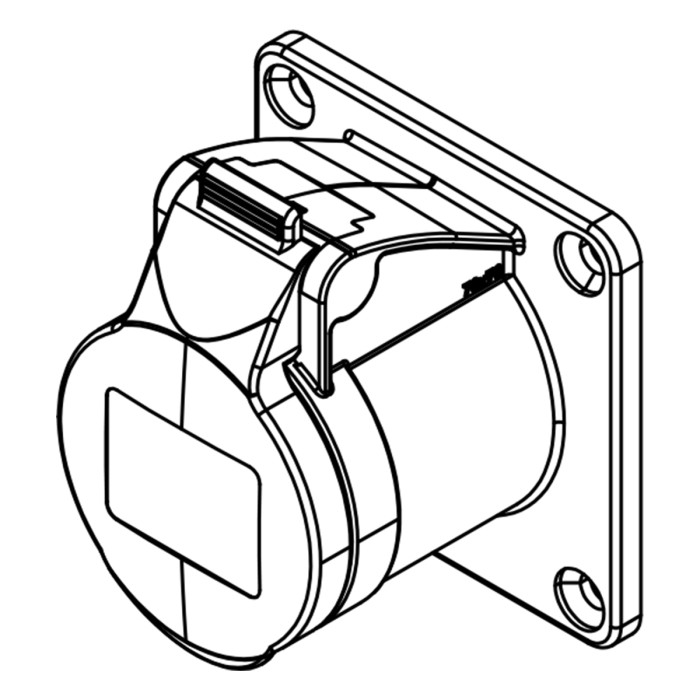 Розетка вбудована пряма IDE MUNDIAL 2P+E 32A 380–415V IP44