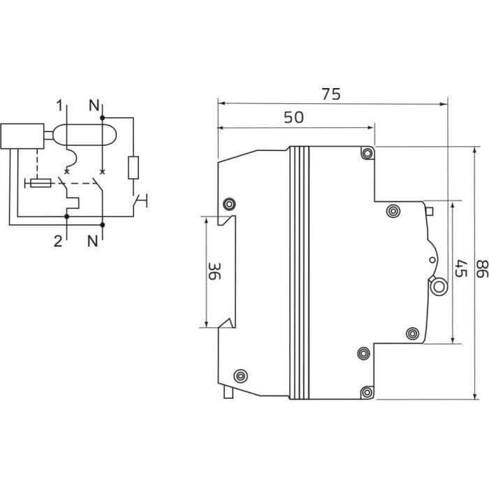 Диференційний автоматичний вимикач ISKRA RFI1 1P+N C25A/0.03 6кА - 786100922000