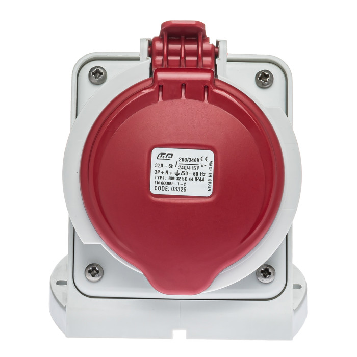 Розетка настінна IDE MUNDIAL 3P+N+E 32A 200/346–240/415V IP44
