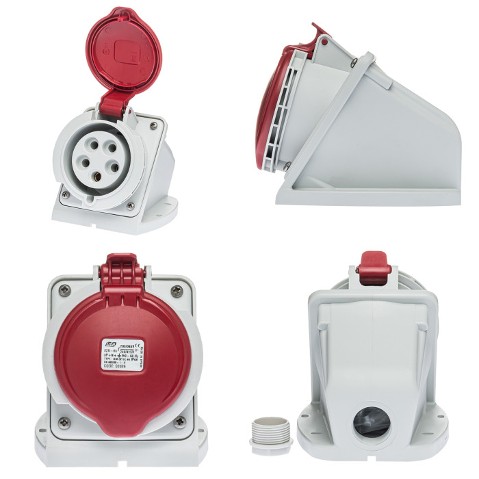 Розетка настінна IDE MUNDIAL 3P+N+E 32A 200/346–240/415V IP44