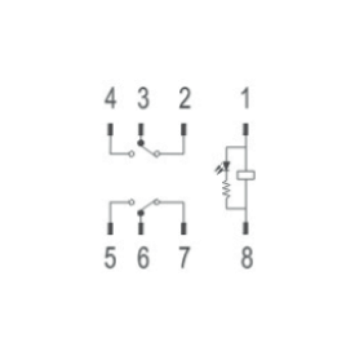 HME21PN12DC Компактні проміжне реле 2PCO, 8A, 12VDC, LED\Тест