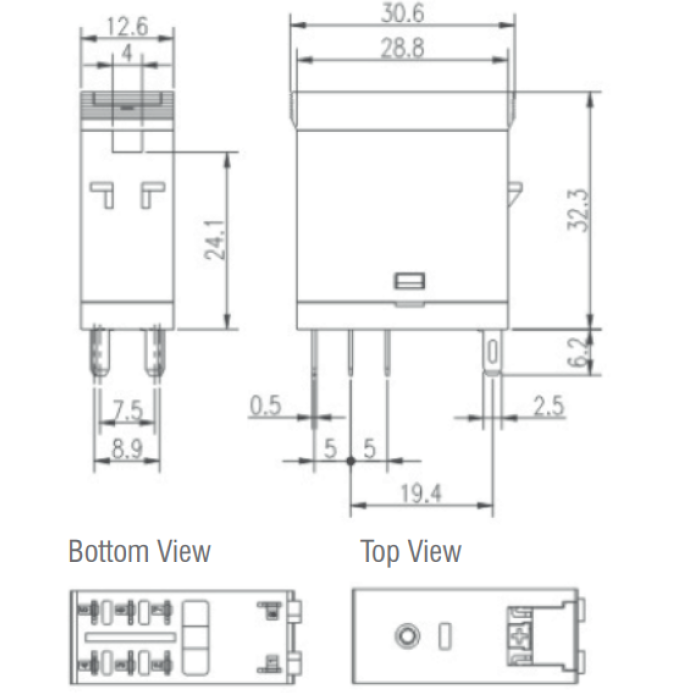 HME21PN12DC Компактні проміжне реле 2PCO, 8A, 12VDC, LED\Тест