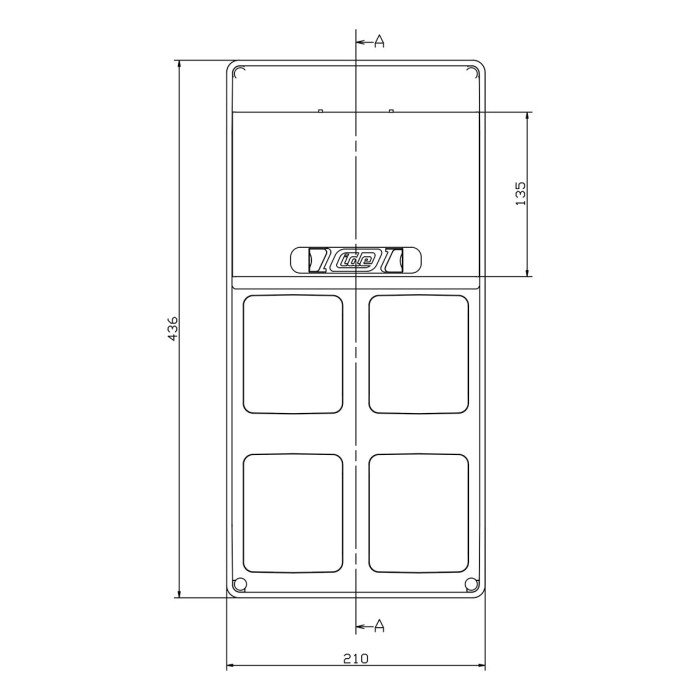 PCSN9PT/RR Настінний корпус для сил. розеток з отворами STAR 1х9 MOD 436x210x137мм, IP65, шини N+PE