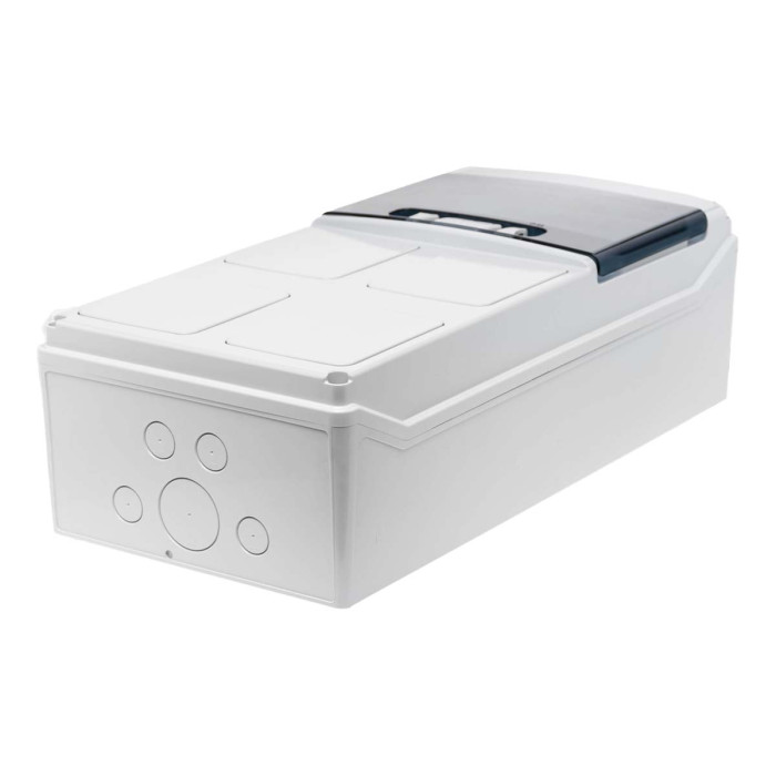 PCSN9PT/RR Настінний корпус для сил. розеток з отворами STAR 1х9 MOD 436x210x137мм, IP65, шини N+PE