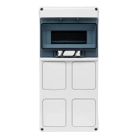 PCSN9PT/RR Настінний корпус для сил. розеток з отворами STAR 1х9 MOD 436x210x137мм, IP65, шини N+PE