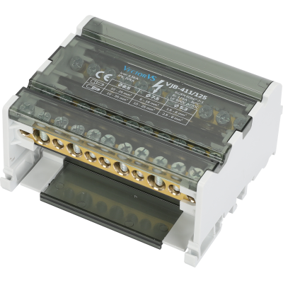 Розподільчий блок VJB-411/125 на DIN-рейку, 125A, 11 виходів