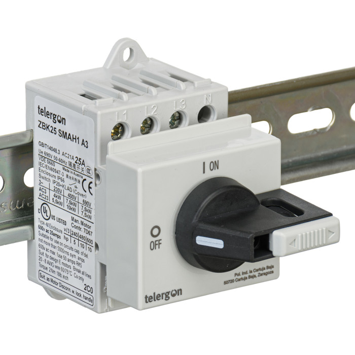 Модульний вимикач навантаження TELERGON ZBK 3P 25A - ZBK25SMAH1A3