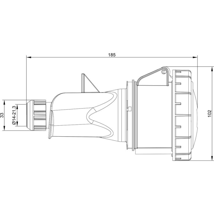 Розетка кабельна IDE MUNDIAL 3P+N+E 32 А 200/346–240/415 В IP66-67 - 03706