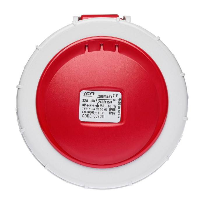 Розетка кабельна IDE MUNDIAL 3P+N+E 32 А 200/346–240/415 В IP66-67 - 03706