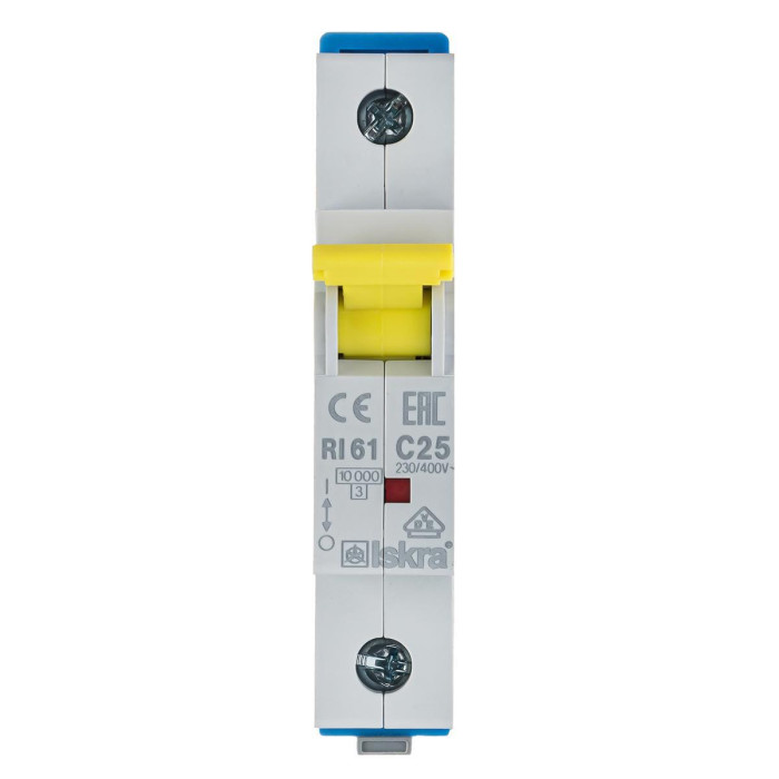 Модульний автоматичний вимикач ISKRA RI61 1P C25A 10кА - 786100058000