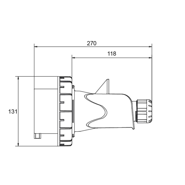 Вилка кабельна IDE MUNDIAL 3P+N+E 125 А 200/346–240/415 В IP66-67 - 03656