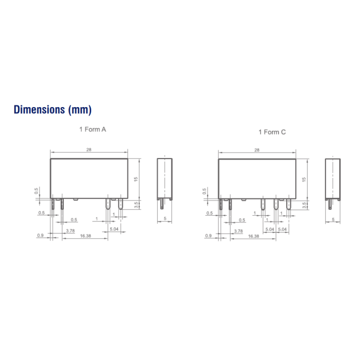 Мініатюрне реле IMO ETS-1CO 6A 12VDC - ETS-1CN-SL-12VDC