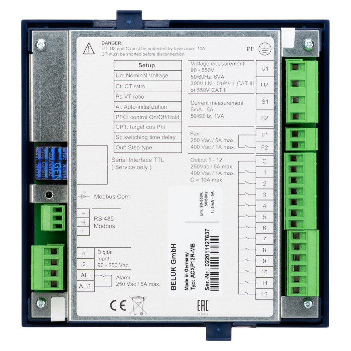 Контролер реактивної потужності Vector VS 12 канальний DTC + Modbus