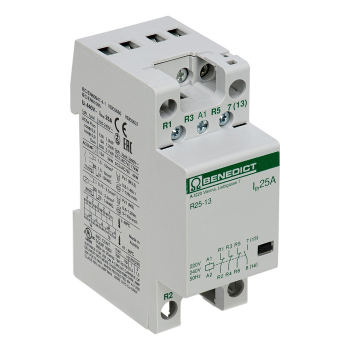 Модульний контактор Benedict R25 25A 220-240 - R25-13 230