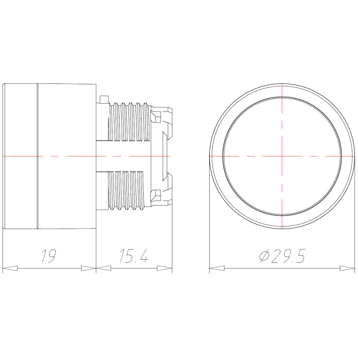 ECX 4206 Кнопка з підсвічуванням – ø 22 мм – БІЛА – IP65