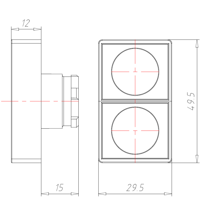 ECX 1154 Подвійна червона кнопка