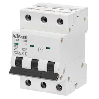 Модульний автоматичний вимикач ISKRA RI53 3P B32A 6кА