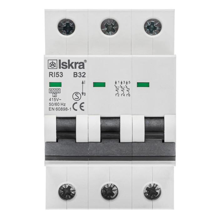 Модульний автоматичний вимикач ISKRA RI53 3P B32A 6кА - 786091161000