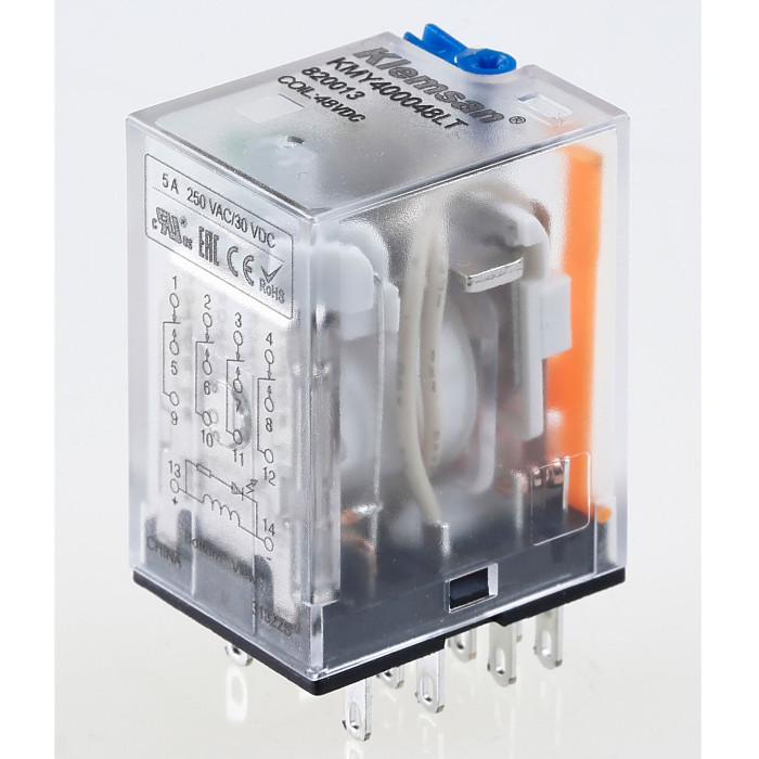 Проміжне реле KMY400024LTD 4PCO, 24V DC 5A, LED\Тест\Діод