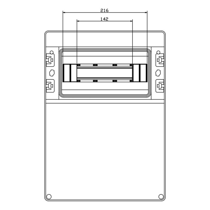 CSN12PT/RR Настінний корпус для сил. розеток STAR 1х12 MOD 436x310x147мм, IP65 з шинами N+PE