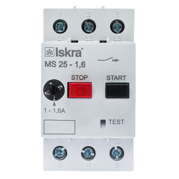 Автомат захисту двигуна 1,6A серії MS25