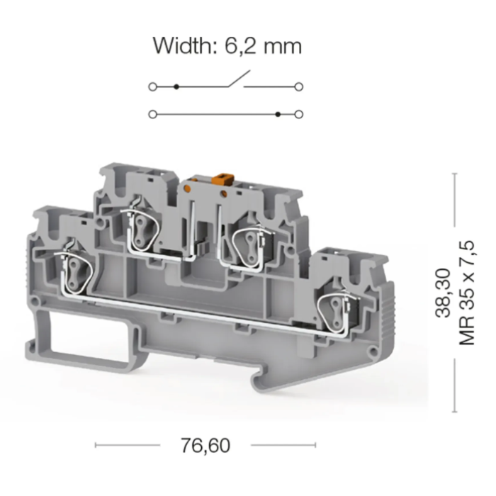 Клема Klemsan SRD Дворівнева 4 мм - 0.0.0.3.12099