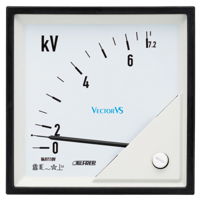 F96EVXYYYXC1 Вольтметр 90°, вхід від ТН 6кВ/110В, шкала 7,2кВ