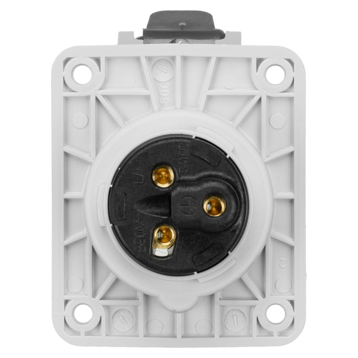 Розетка вбудована похила IDE MUNDIAL 2P+E 16A 380–415V IP44