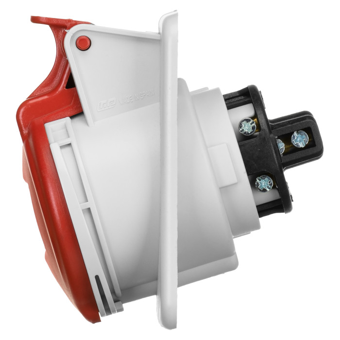 Розетка вбудована похила IDE MUNDIAL 2P+E 16A 380–415V IP44