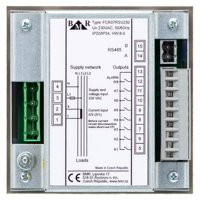 Регулятор реактивної потужності BMR FCR07RS, живлення 400V + порт зв'язку RS-485