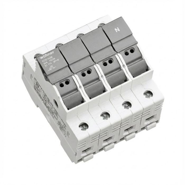 Утримувач запобіжників Woehner Ambus 10х38 3р+N - 31114