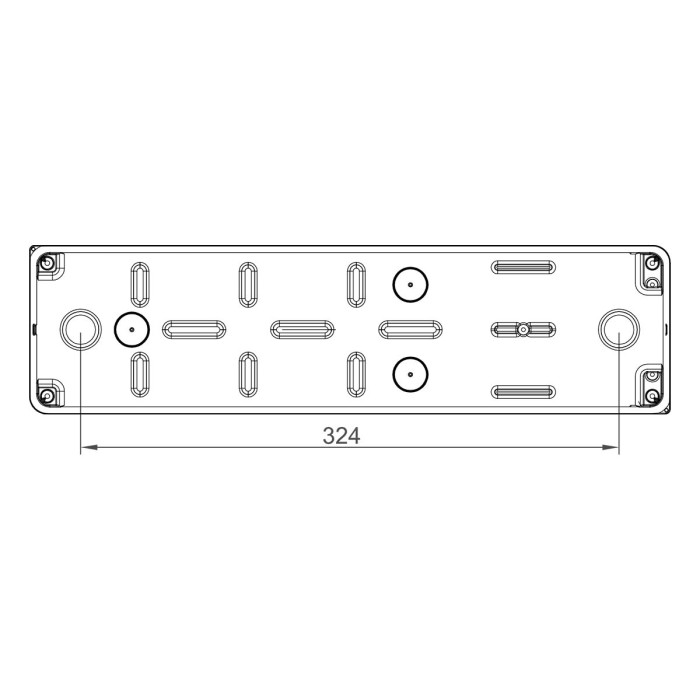 CSN4PT/R Настінний корпус для сил. розеток STAR 1х4 MOD 385x102x105мм IP65 з шинами N+PE