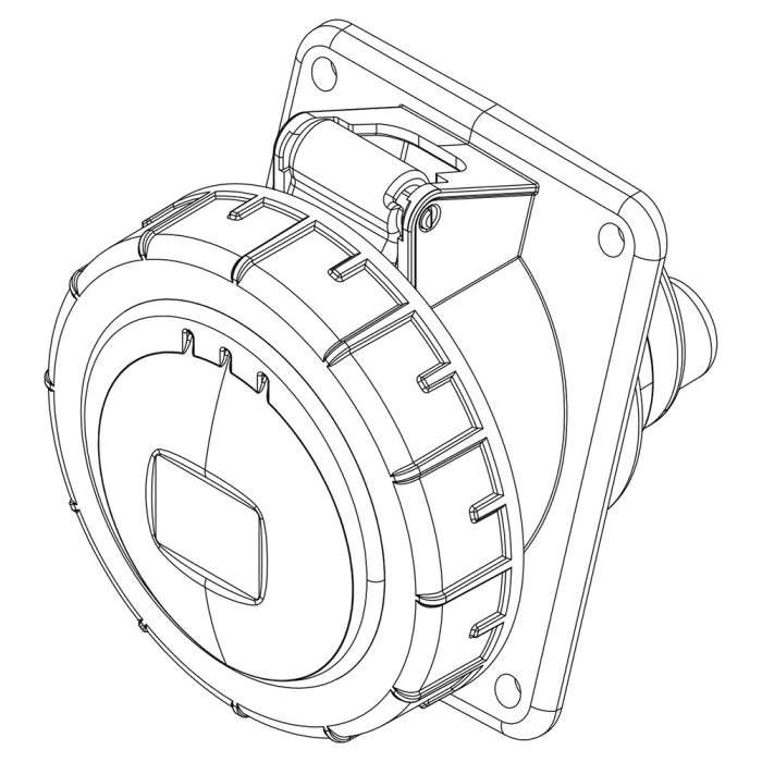Розетка вбудована похила IDE MUNDIAL 3P+E 32 А 380–415 В IP66-67 - 03805