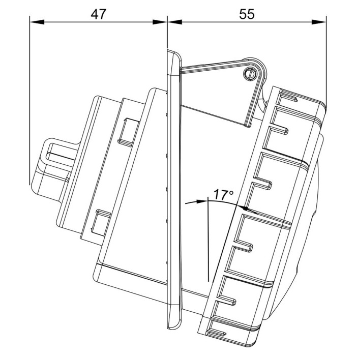 Розетка вбудована похила IDE MUNDIAL 3P+E 32 А 380–415 В IP66-67 - 03805