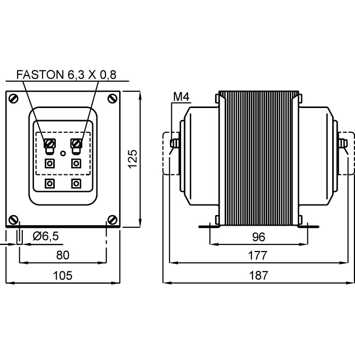 TTV050600VCO Трансформатор напруги 25VA, 600V√3/100√3V