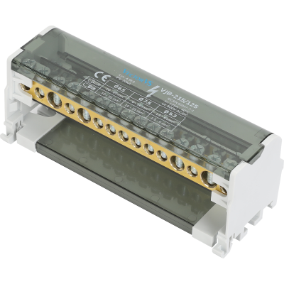 Розподільчий блок VJB-215/125 на DIN-рейку, 125A, 15 виходів